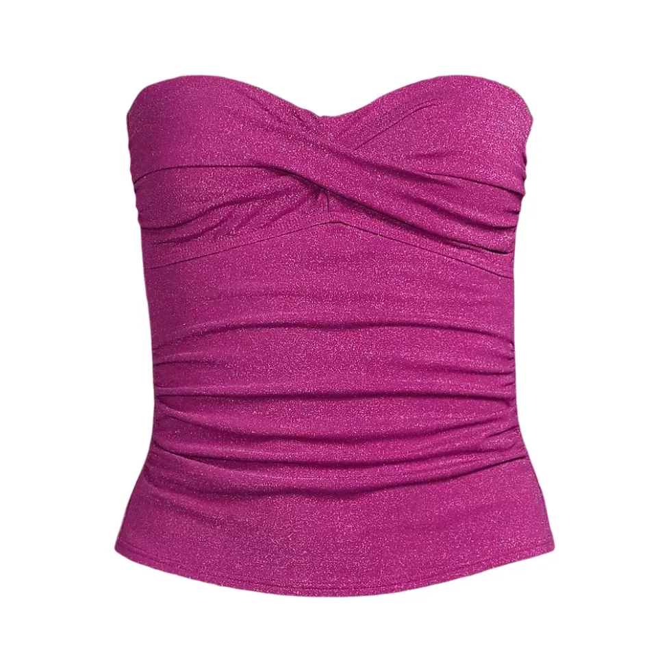 Women's Shine Wrap Bandeau Tankini Swimsuit Top