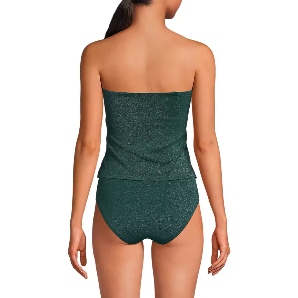 Women's Shine Wrap Bandeau Tankini Swimsuit Top