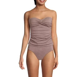 Women's Shine Wrap Bandeau Tankini Swimsuit Top