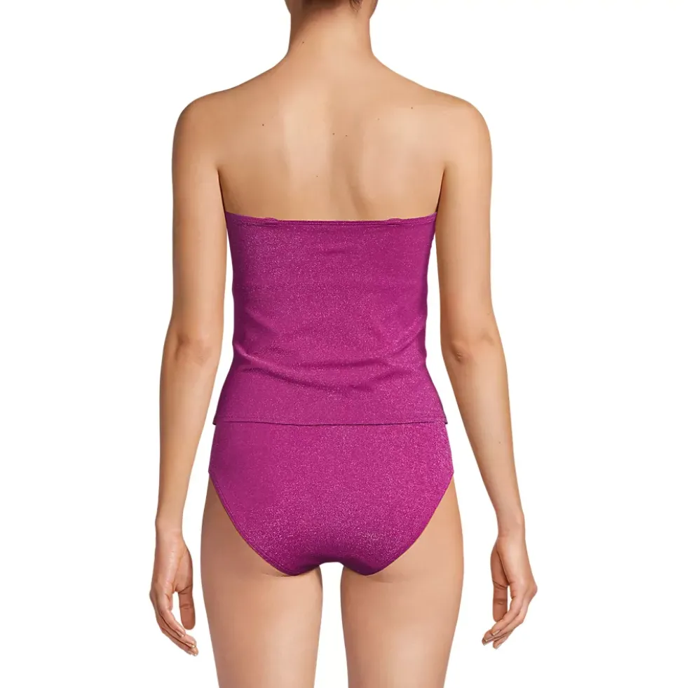 Women's Shine Wrap Bandeau Tankini Swimsuit Top