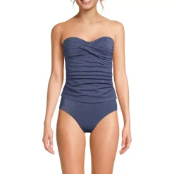 Women's Shine Wrap Bandeau Tankini Swimsuit Top