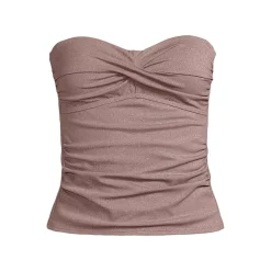 Women's Shine Wrap Bandeau Tankini Swimsuit Top