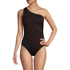 Women's Shirred One Shoulder One Piece Swimsuit