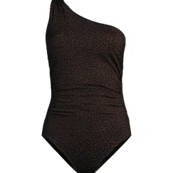 Women's Shirred One Shoulder One Piece Swimsuit
