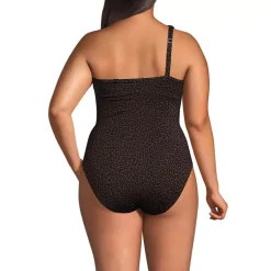Women's Shirred One Shoulder One Piece Swimsuit