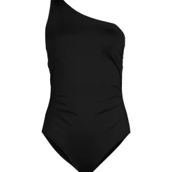 Women's Shirred One Shoulder One Piece Swimsuit