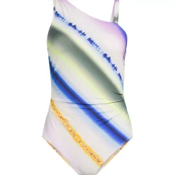 Women's Shirred One Shoulder One Piece Swimsuit