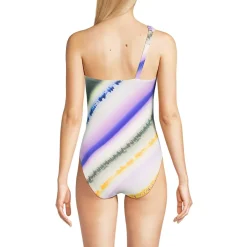 Women's Shirred One Shoulder One Piece Swimsuit