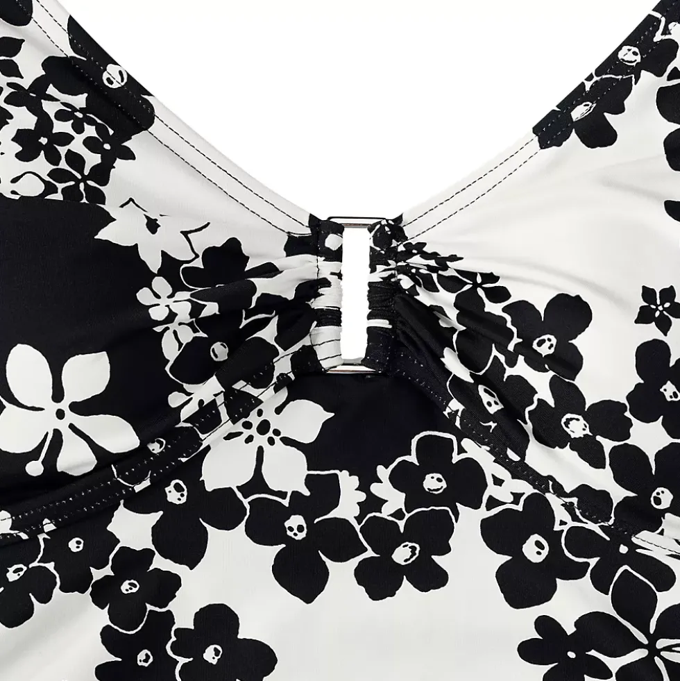 Women's Shirred V-neck Tankini Swimsuit Top