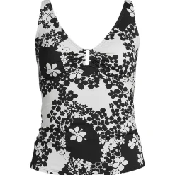 Women's Shirred V-neck Tankini Swimsuit Top