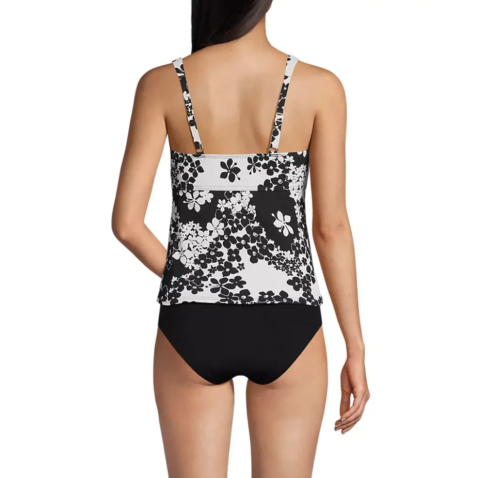 Women's Shirred V-neck Tankini Swimsuit Top