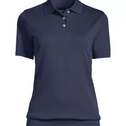 Women's Short Sleeve Banded Bottom Polo Shirt