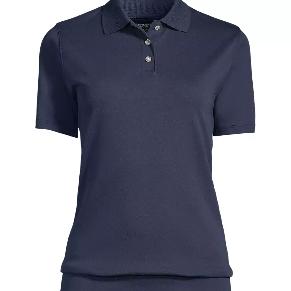 Women's Short Sleeve Banded Bottom Polo Shirt
