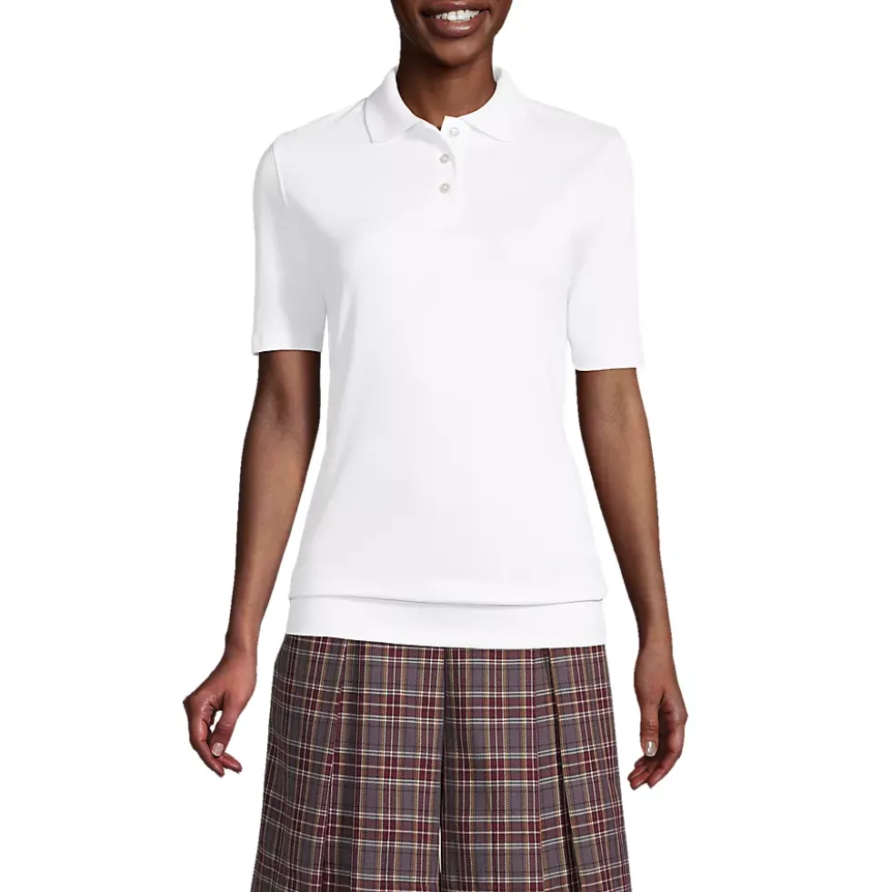 Women's Short Sleeve Banded Bottom Polo Shirt
