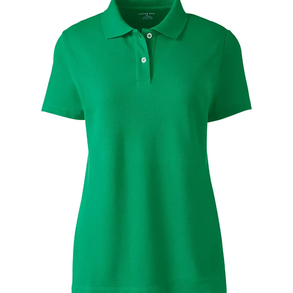 Women's Short Sleeve Basic Mesh Polo Shirt