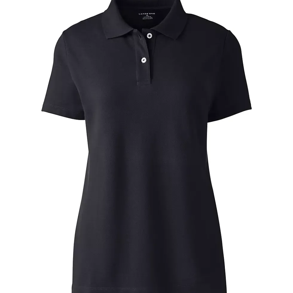 Women's Short Sleeve Basic Mesh Polo Shirt