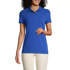 Women's Short Sleeve Basic Mesh Polo Shirt