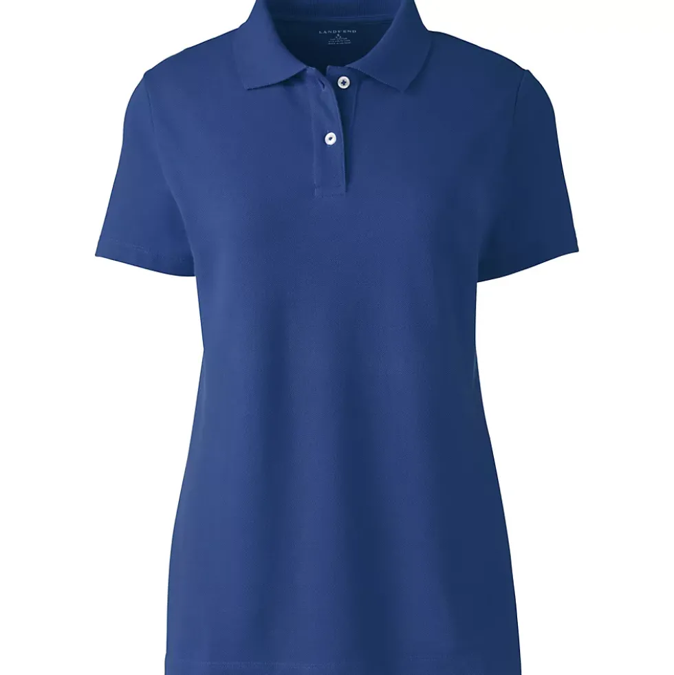 Women's Short Sleeve Basic Mesh Polo Shirt