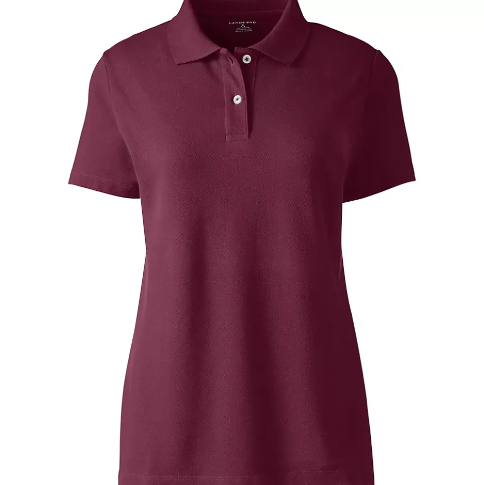 Women's Short Sleeve Basic Mesh Polo Shirt