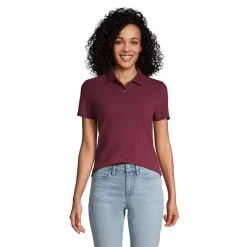 Women's Short Sleeve Basic Mesh Polo Shirt