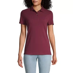 Women's Short Sleeve Basic Mesh Polo Shirt