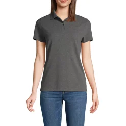 Women's Short Sleeve Basic Mesh Polo Shirt