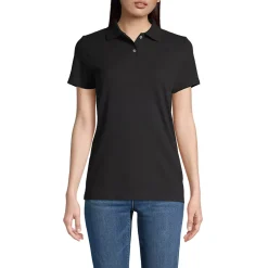 Women's Short Sleeve Basic Mesh Polo Shirt