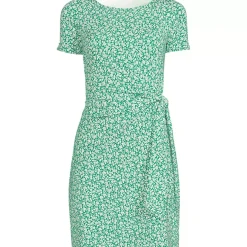 Women's Short Sleeve Cotton Modal Wrap Above the Knee Dress