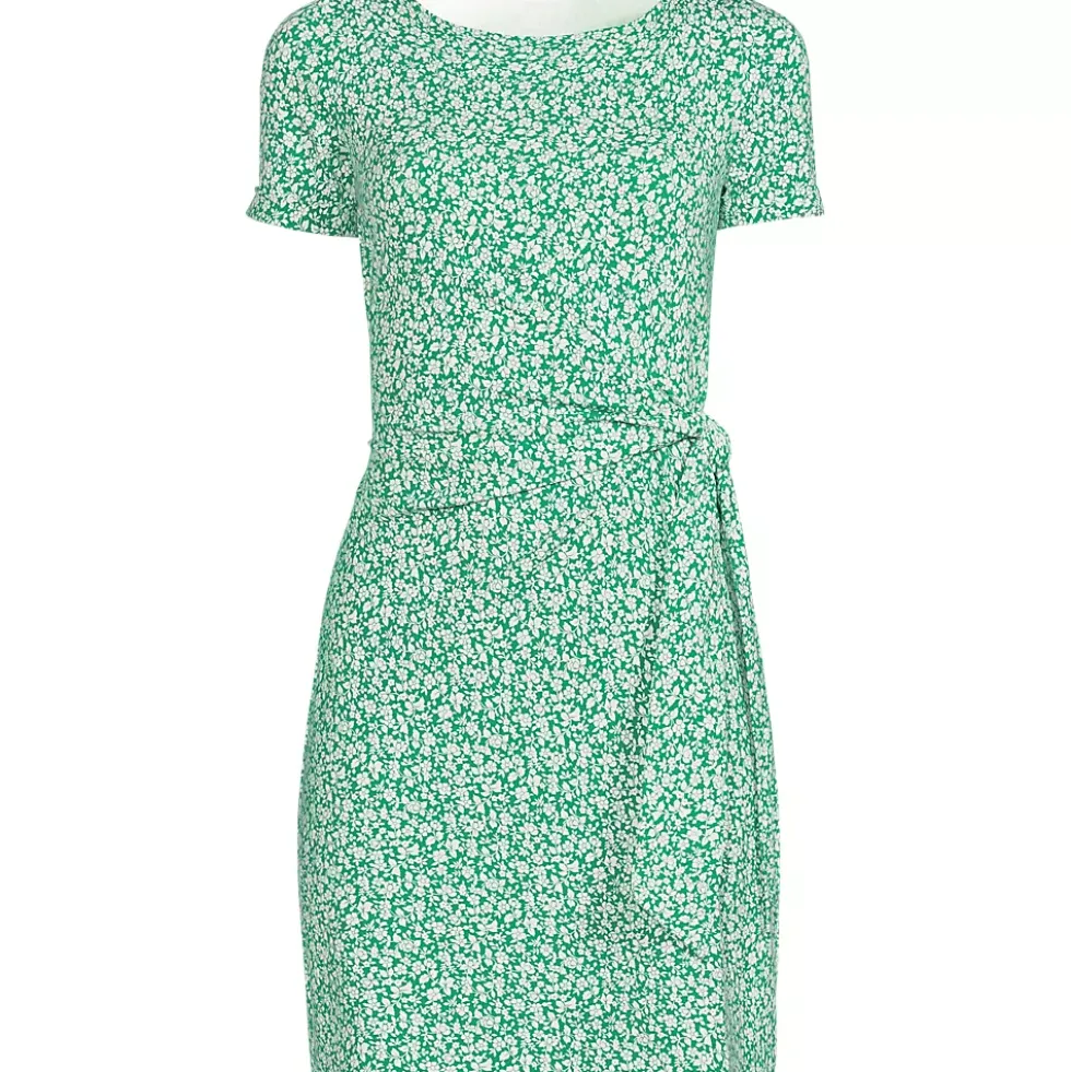 Women's Short Sleeve Cotton Modal Wrap Above the Knee Dress