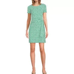 Women's Short Sleeve Cotton Modal Wrap Above the Knee Dress