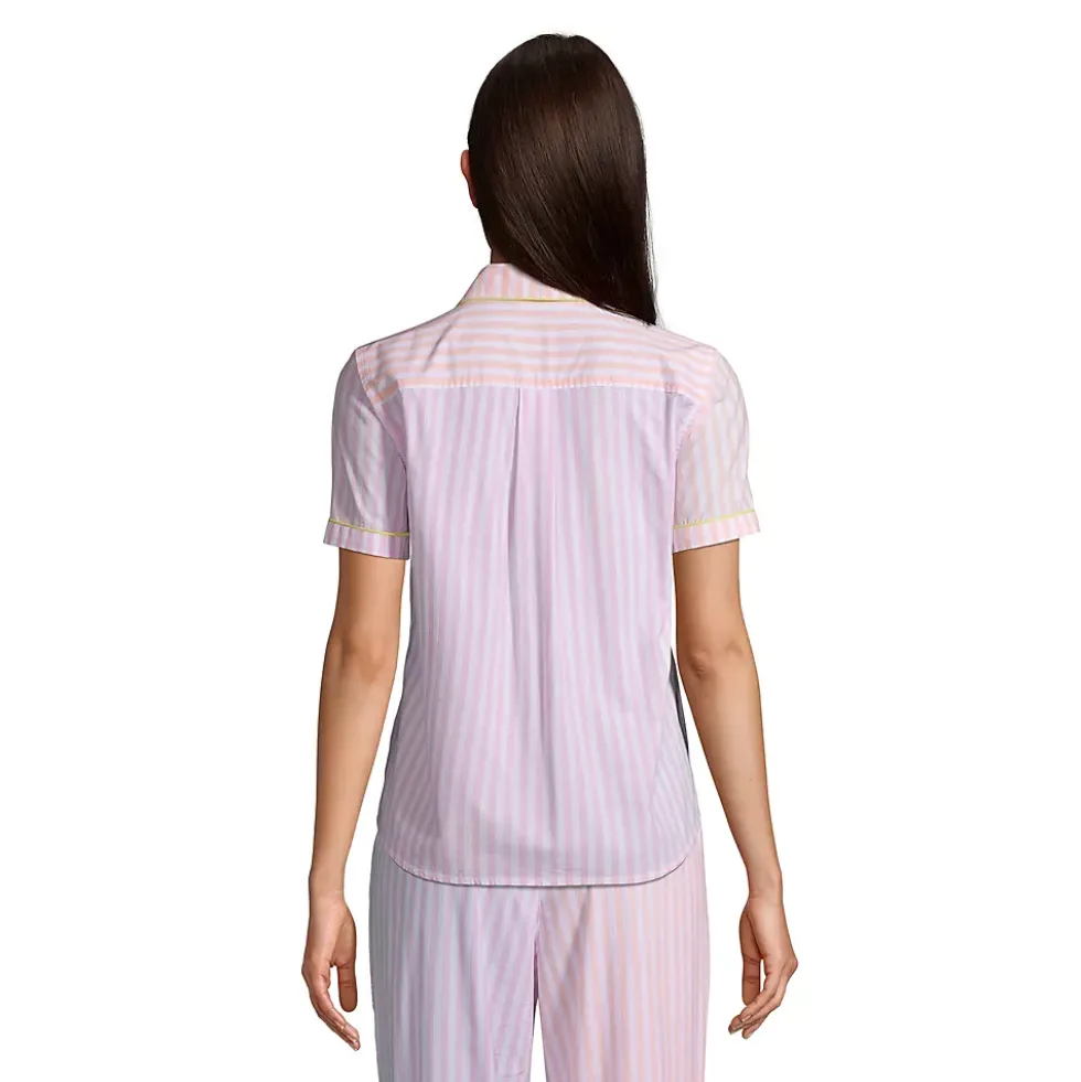 Women's Short Sleeve Cotton Poplin Pajama Shirt