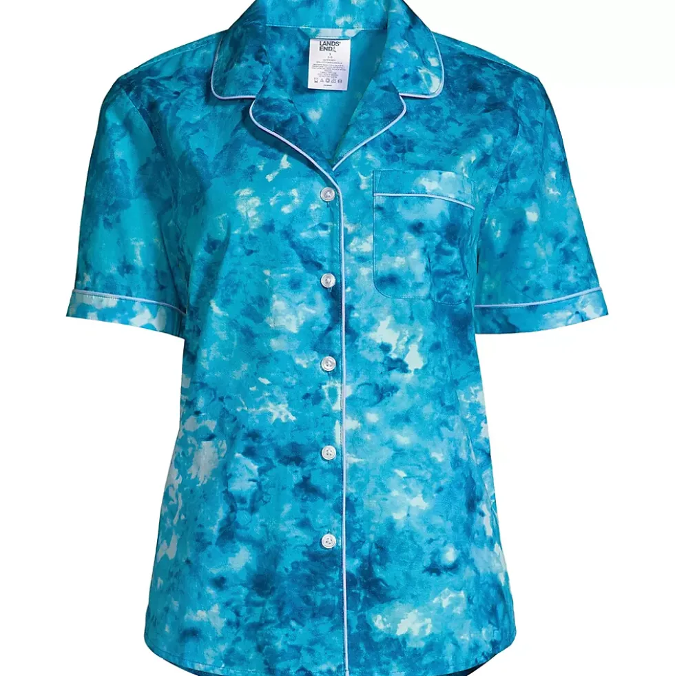 Women's Short Sleeve Cotton Poplin Pajama Shirt