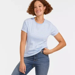 Women's Short Sleeve Crew Neck Micro Rib Mini Tee