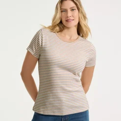Women's Short Sleeve Crew Neck Micro Rib Mini Tee