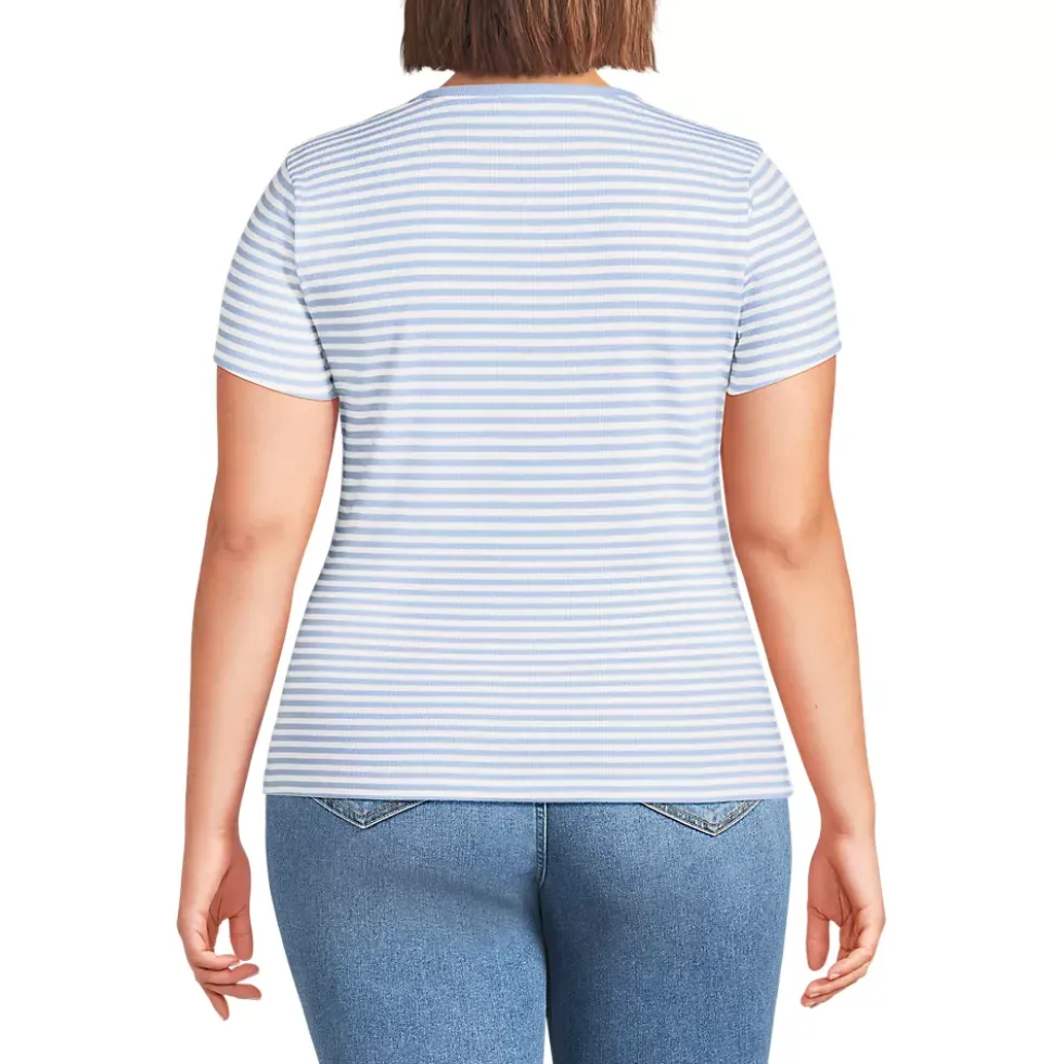 Women's Short Sleeve Crew Neck Micro Rib Mini Tee