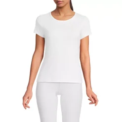 Women's Short Sleeve Crew Neck Micro Rib Mini Tee