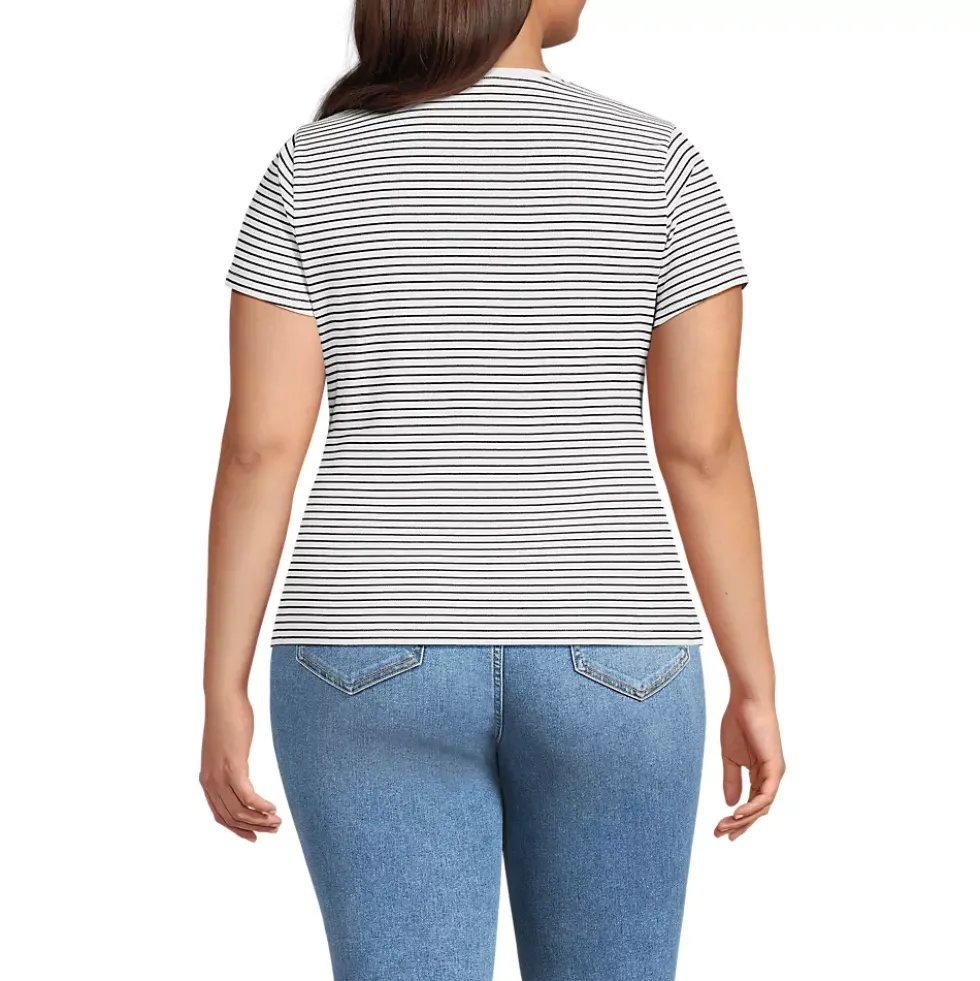 Women's Short Sleeve Crew Neck Micro Rib Mini Tee
