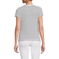 Women's Short Sleeve Crew Neck Micro Rib Mini Tee