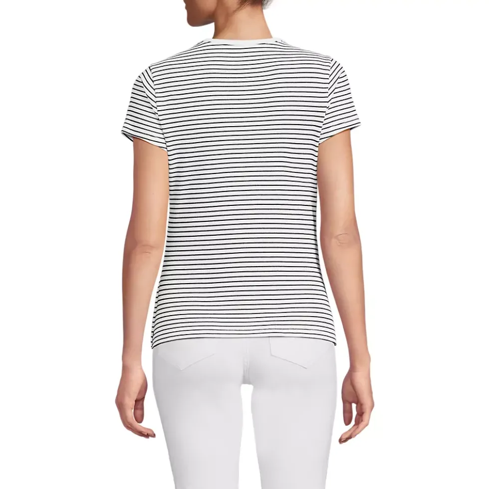 Women's Short Sleeve Crew Neck Micro Rib Mini Tee