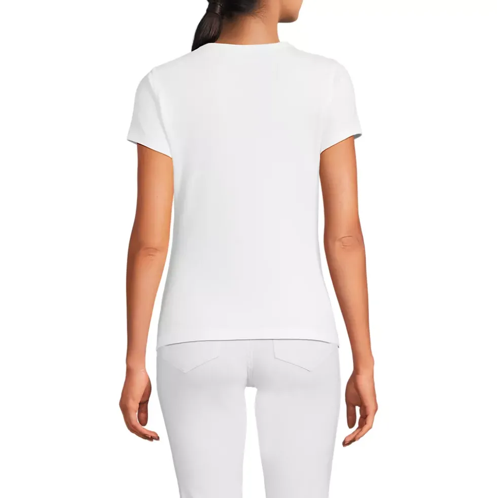 Women's Short Sleeve Crew Neck Micro Rib Mini Tee