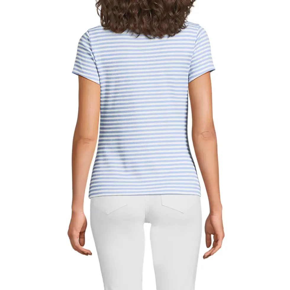 Women's Short Sleeve Crew Neck Micro Rib Mini Tee