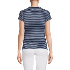 Women's Short Sleeve Crew Neck Micro Rib Mini Tee