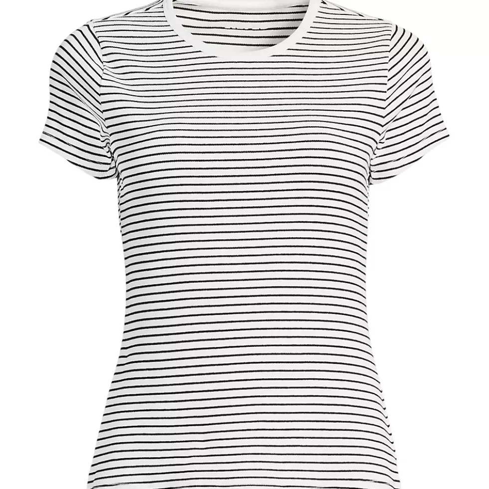 Women's Short Sleeve Crew Neck Micro Rib Mini Tee