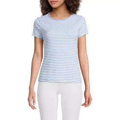 Women's Short Sleeve Crew Neck Micro Rib Mini Tee