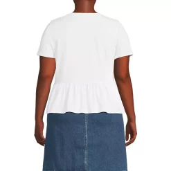 Women's Short Sleeve Lightweight Jersey Crew Neck Peplum Tee