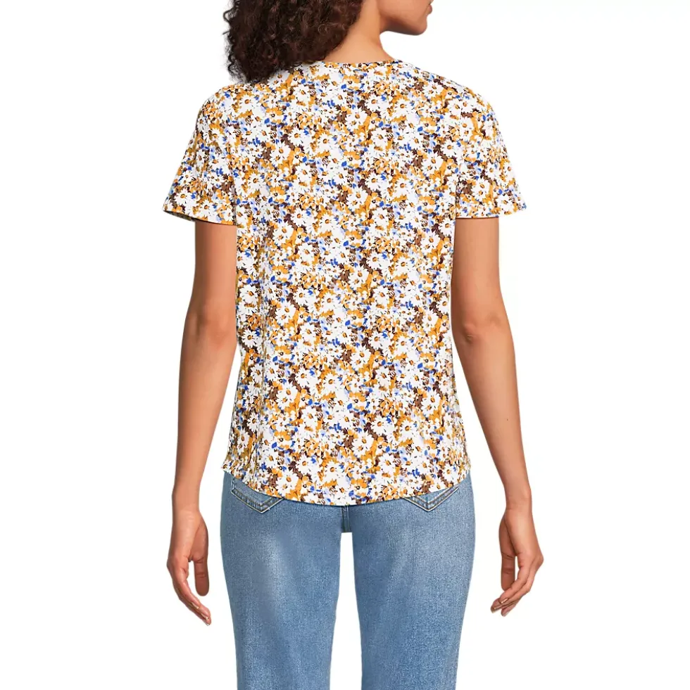 Women's Short Sleeve Lightweight Jersey Gathered Shoulder T-Shirt