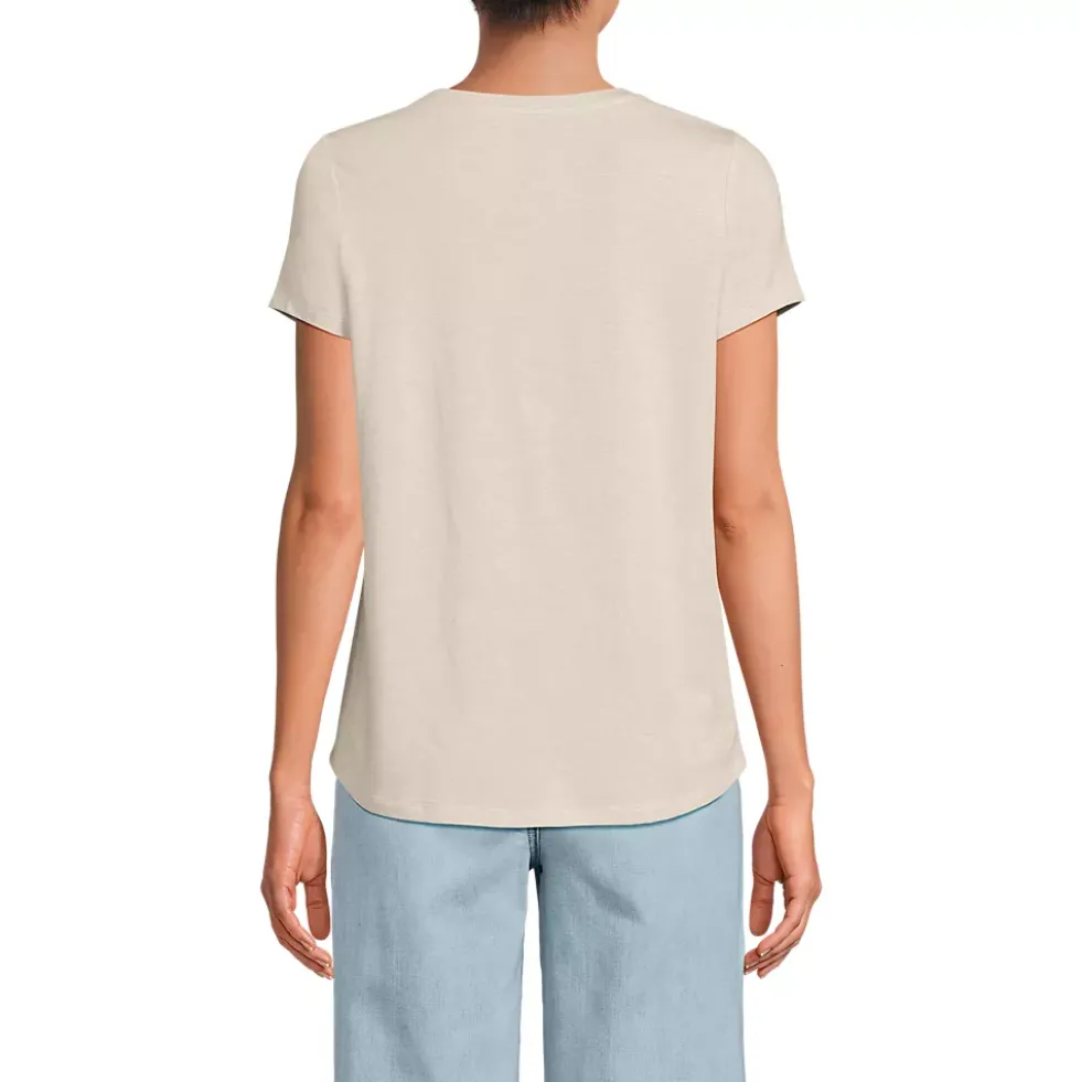 Women's Short Sleeve Lightweight Jersey Scoop Neck T-shirt
