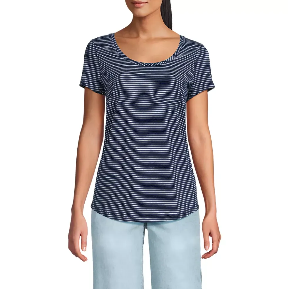 Women's Short Sleeve Lightweight Jersey Scoop Neck T-shirt