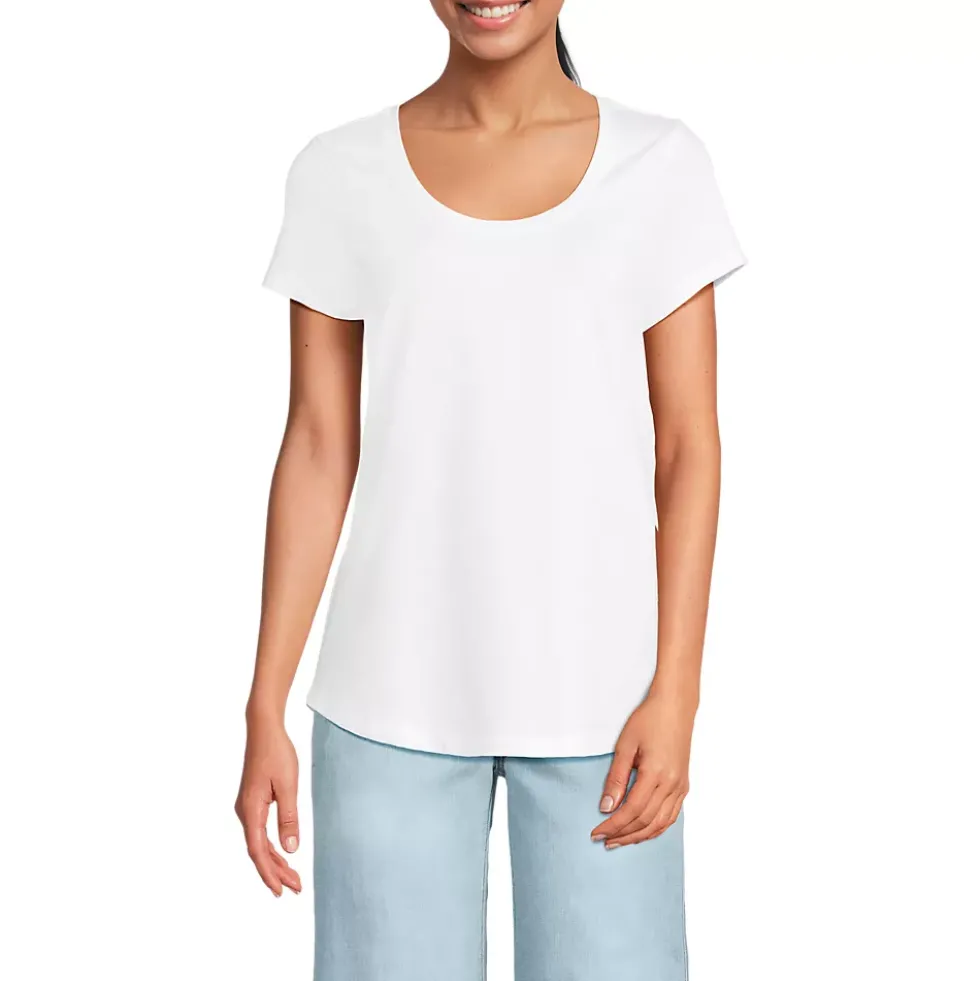 Women's Short Sleeve Lightweight Jersey Scoop Neck T-shirt