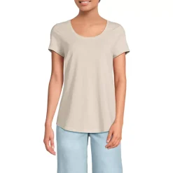Women's Short Sleeve Lightweight Jersey Scoop Neck T-shirt